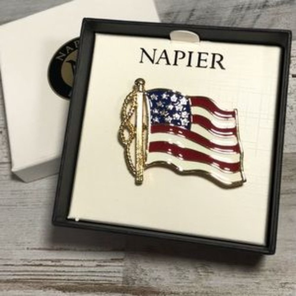 Napier enamel Flag pin/ brooche